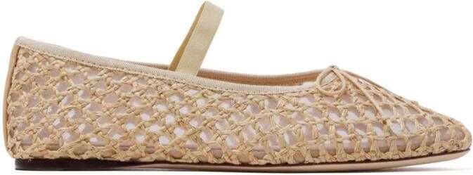 Loeffler Randall Leonie raffia ballerina shoes Neutrals