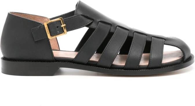 LOEWE Campo leather sandals Black