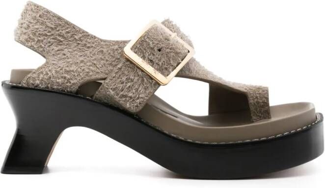 LOEWE Ease 90mm suede sandals Green