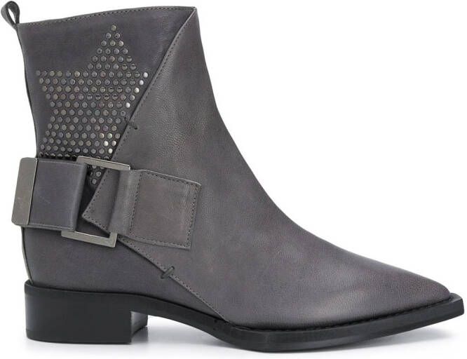 Lorena Antoniazzi 35mm pointed-toe ankle boots Grey