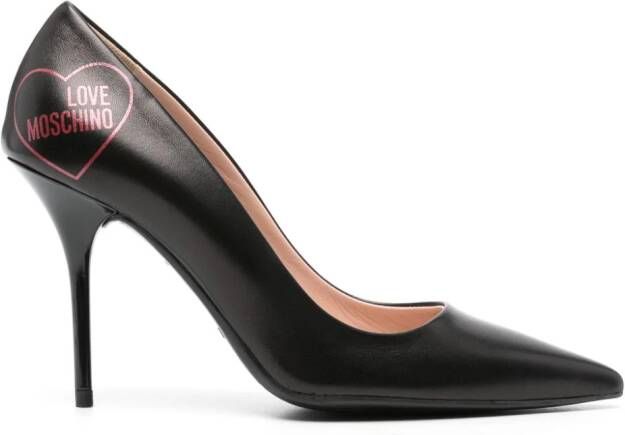 Love Moschino 100mm leather pumps Black