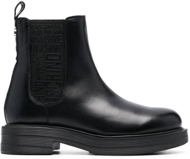 Love Moschino 40mm logo-tape Chelsea boots Black