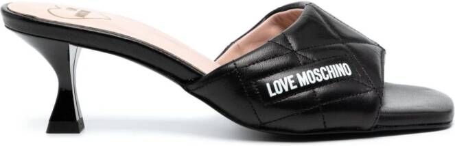 Love Moschino 50mm quilted sandals Black