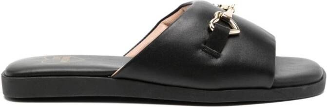Love Moschino buckle-detail leather sandals Black