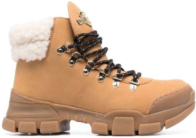 Love Moschino lace-up ankle boots Brown