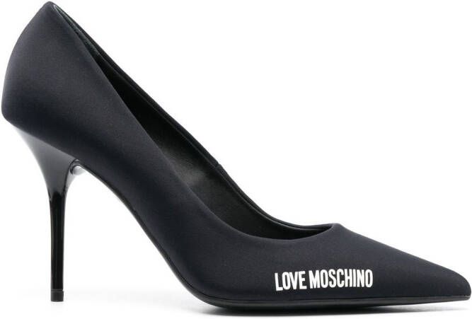 Love Moschino logo print pumps Black
