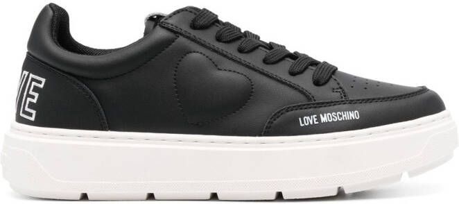 Love Moschino low-top leather sneakers Black