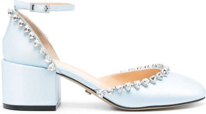 MACH & MACH Audrey 55mm satin pumps Blue