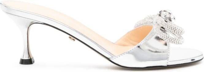 MACH & MACH bow-detail metallic sandals Silver