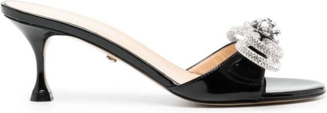 MACH & MACH 70mm Double Bow patent-leather sandals Black