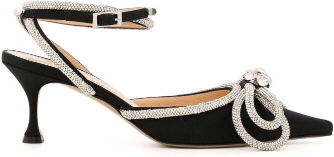 MACH & MACH embellished pointed-toe pumps Black