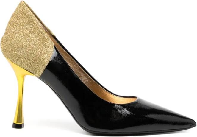 Madison.Maison Alena Black Gold High Heel Pumps 65mm