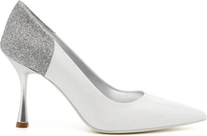 Madison.Maison Alena White Silver High Heel Pumps 65mm