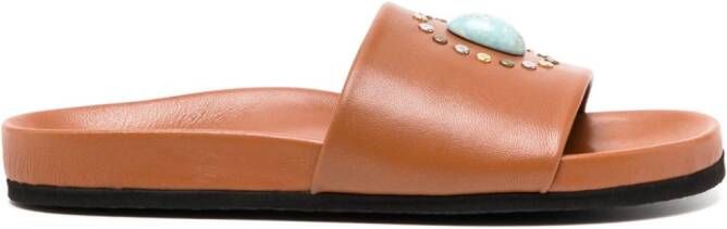 Madison.Maison Athena Cognac Open Toe Sandals Brown