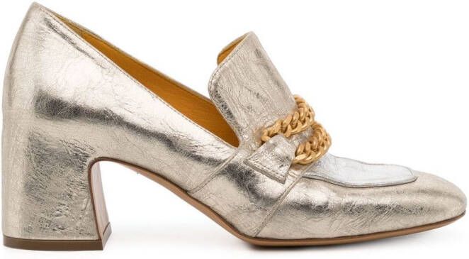 Madison.Maison block heel loafers Silver