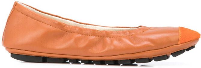 Madison.Maison elasticated ballerina shoes Orange