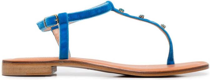 Madison.Maison embellished leather thong sandals Blue