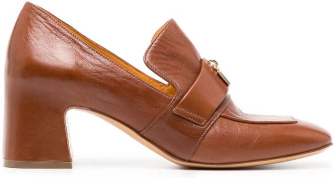 Madison.Maison Lock 70mm leather pumps Brown