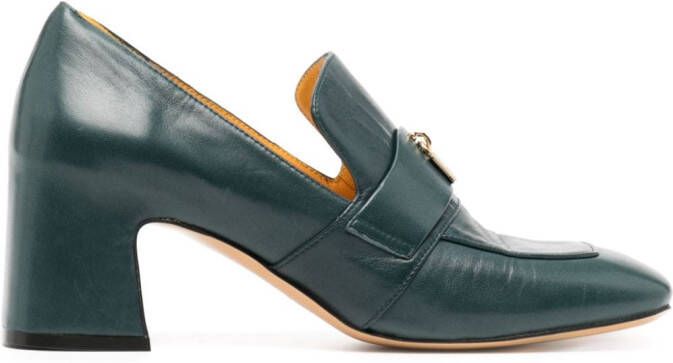 Madison.Maison Lock 70mm leather pumps Green