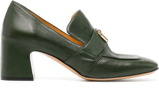 Madison.Maison Lock 70mm leather pumps Green