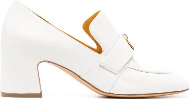 Madison.Maison Lock 70mm leather pumps White