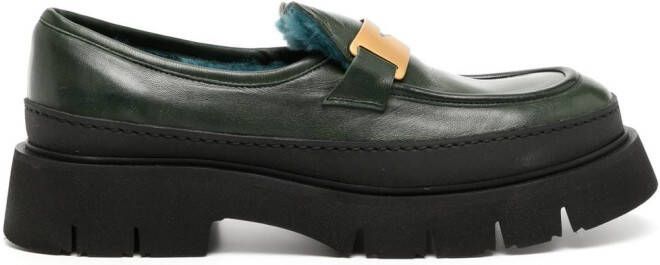 Madison.Maison logo-plaque chunky loafers Black