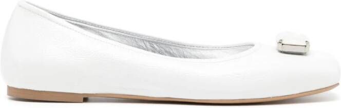 Madison.Maison Marion leather ballerina shoes White