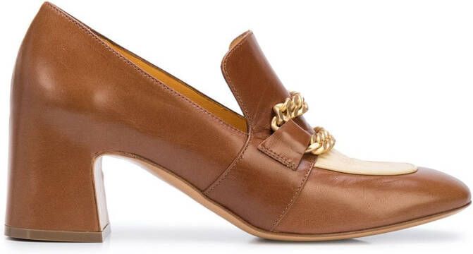 Madison.Maison Perla block heel loafers Brown