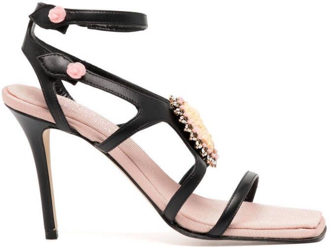 Madison.Maison Postiano 95mm charm-strap sandals Black
