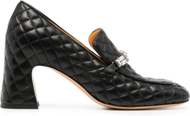 Madison.Maison quilted crystal-embellished pumps Black