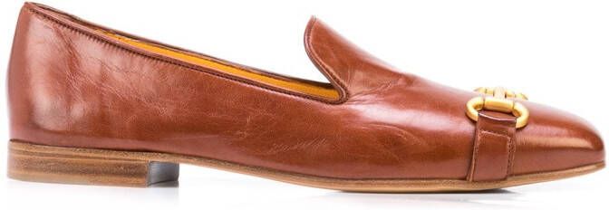 Madison.Maison square-toe horsebit loafers Brown