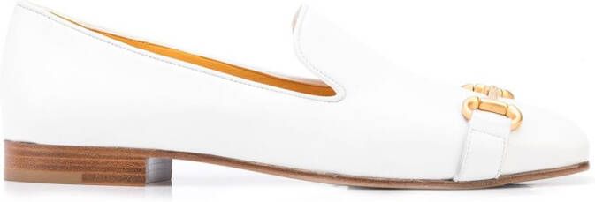 Madison.Maison square-toe horsebit loafers White