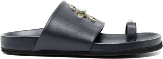 Madison.Maison Tyche Navy Toe Ring Sandals Blue