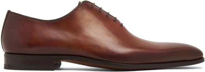 Magnanni almond-toe leather oxford shoes Brown