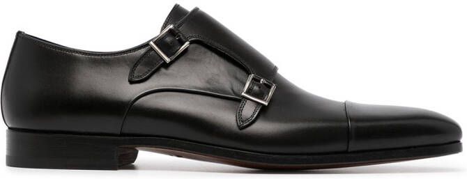Magnanni double-buckle monk shoes Black