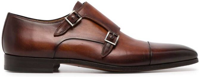 Magnanni double-buckle monk shoes Brown