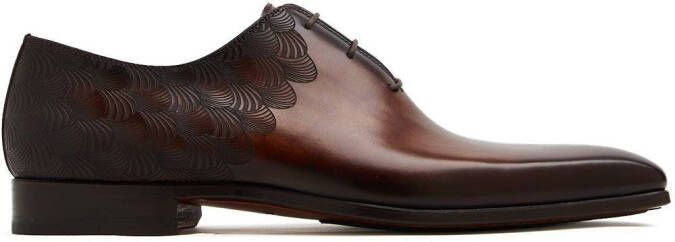 Magnanni embossed-detail Oxford shoes Brown