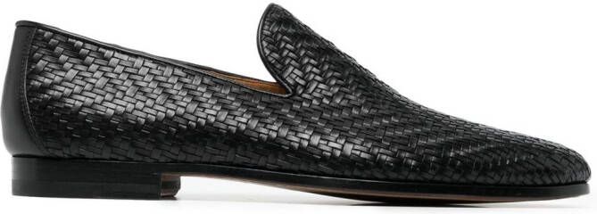 Magnanni interwoven leather loafers Black