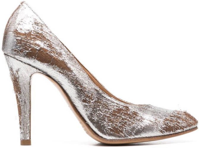 Maison Margiela 100mm lurex Mary-Jane pumps Silver