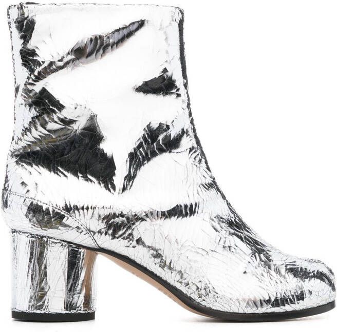 Maison Margiela Tabi 60mm mirror-effect ankle boots Silver