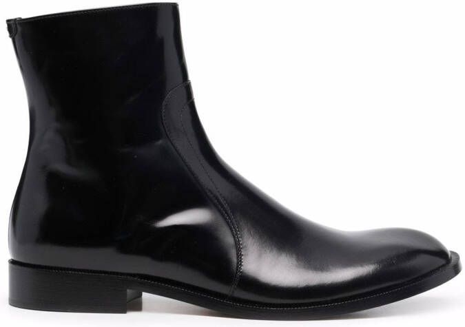 Maison Margiela brushed leather boots Black
