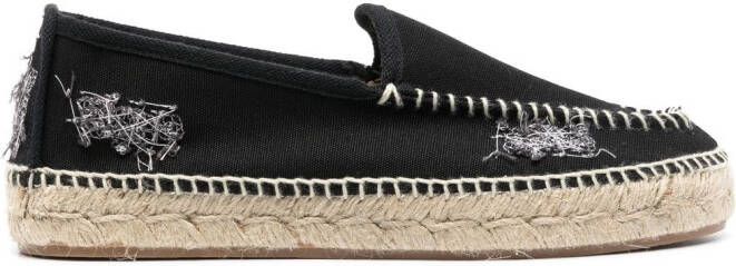 Maison Margiela embroidered canvas espadrilles Black