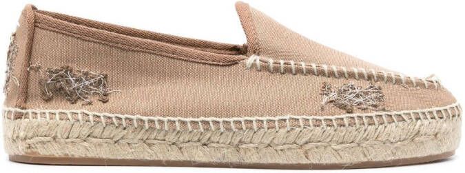 Maison Margiela embroidered canvas espadrilles Neutrals
