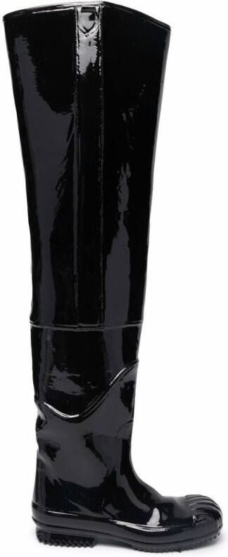Maison Margiela patent over-the-knee boots Black