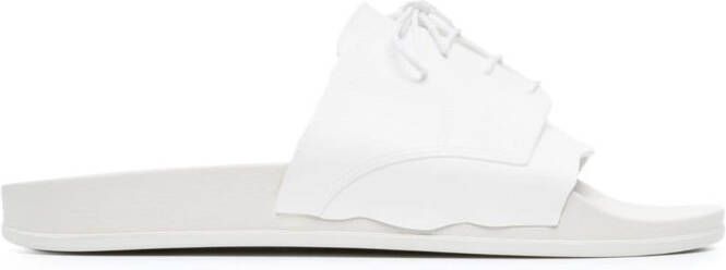 Maison Margiela lace-up pool slides White