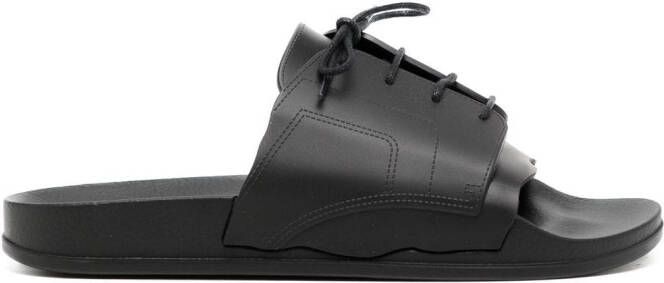 Maison Margiela lace-up pool slides Black