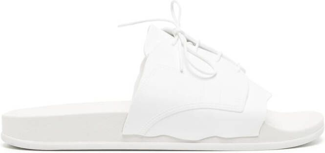 Maison Margiela lace-up pool slides White