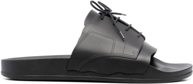 Maison Margiela lace-up pool slides Black