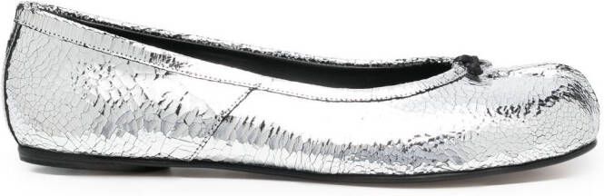 Maison Margiela Tabi mirror-effect ballerina shoes Silver