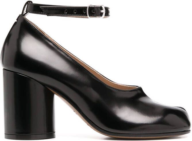 Maison Margiela Tabi leather Mary Jane pumps Black